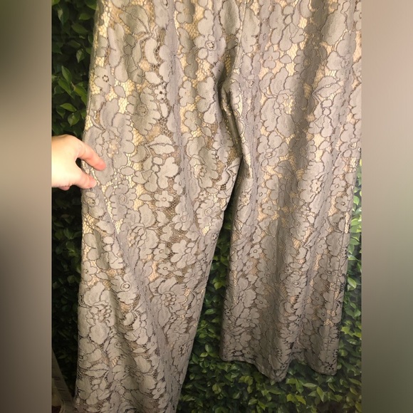 Anthropologie Feather Bone Elegant Gray Lace Pants - Picture 14 of 16
